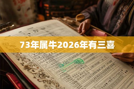 73年属牛2026年有三喜