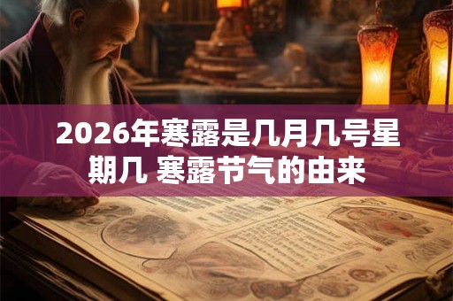 2026年寒露是几月几号星期几 寒露节气的由来