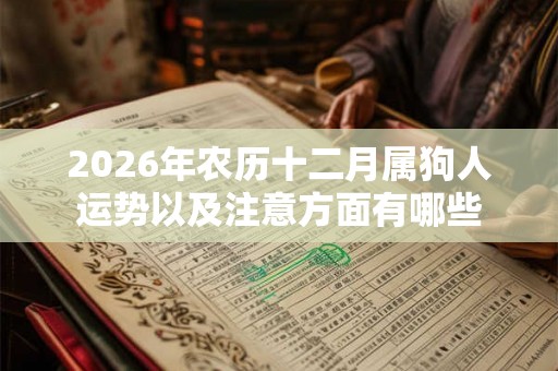 2026年农历十二月属狗人运势以及注意方面有哪些