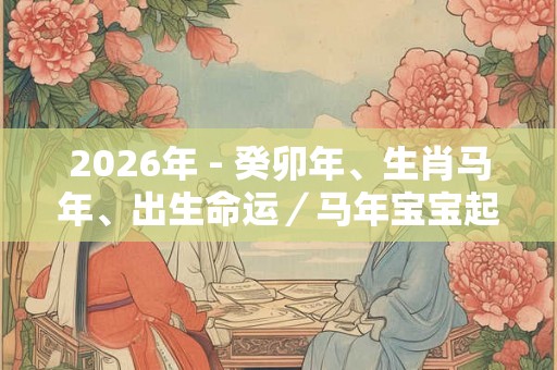 2026年 - 癸卯年、生肖马年、出生命运/马年宝宝起名 2026年 - 癸卯年、生肖马年、出生命运/马年宝宝起名