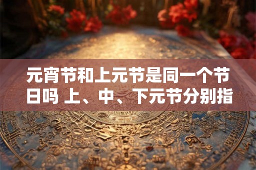元宵节和上元节是同一个节日吗 上、中、下元节分别指什么节