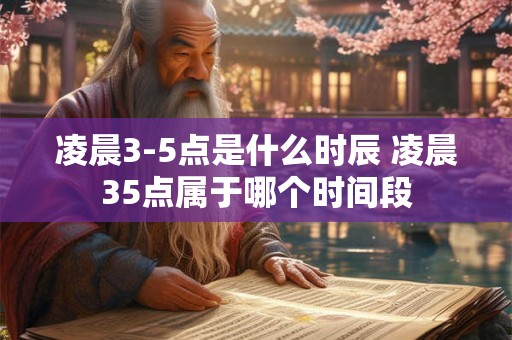 凌晨3-5点是什么时辰 凌晨35点属于哪个时间段