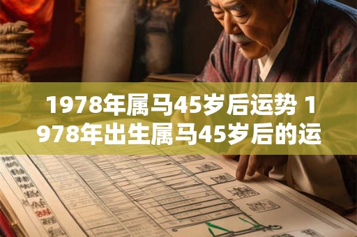 1978年属马45岁后运势 1978年出生属马45岁后的运势如何