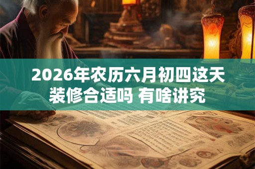 2026年农历六月初四这天装修合适吗 有啥讲究