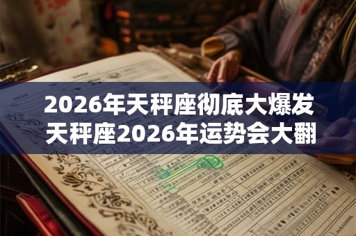 2026年天秤座彻底大爆发 天秤座2026年运势会大翻身吗