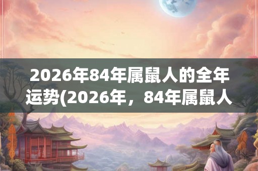 2026年84年属鼠人的全年运势(2026年,84年属鼠人财运亨通,事业发展顺利吗?) 2026年84年属鼠人的全年运势(2026年,84年属鼠人财运亨通,事业发展顺利吗?)