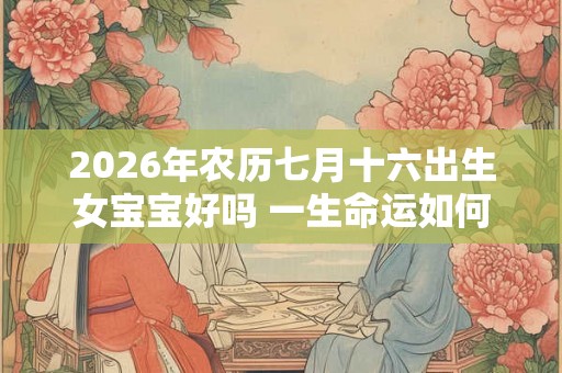 2026年农历七月十六出生女宝宝好吗 一生命运如何