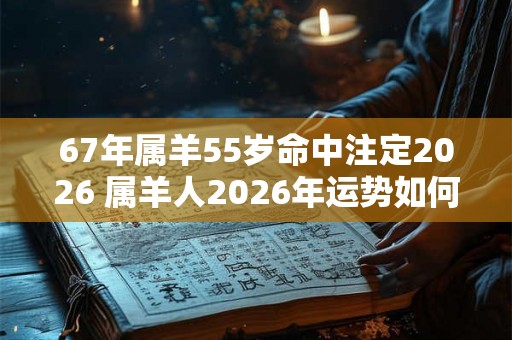 67年属羊55岁命中注定2026 属羊人2026年运势如何