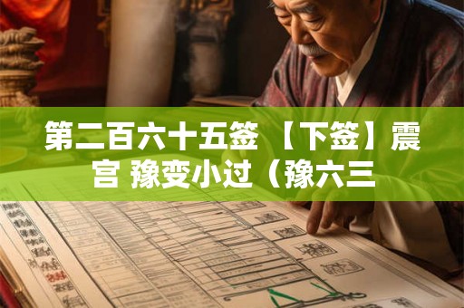 第二百六十五签 【下签】震宫 豫变小过（豫六三
