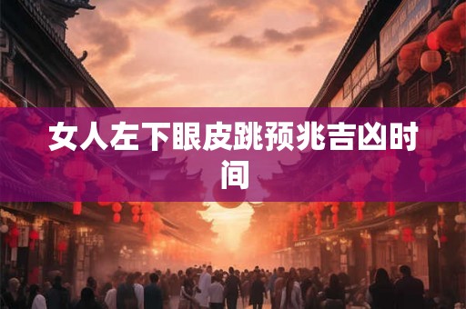 女人左下眼皮跳预兆吉凶时间