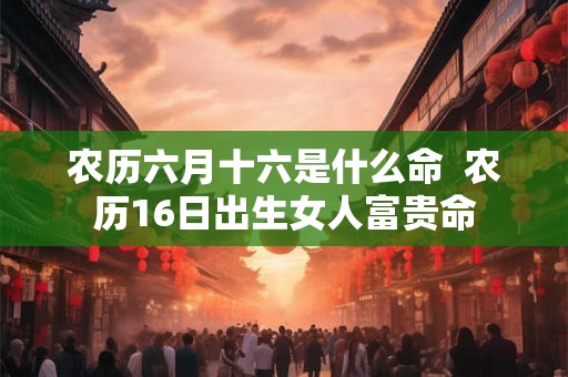 农历六月十六是什么命  农历16日出生女人富贵命