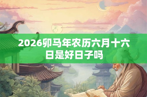 2026卯马年农历六月十六日是好日子吗 2026卯马年农历六月十六日是好日子吗