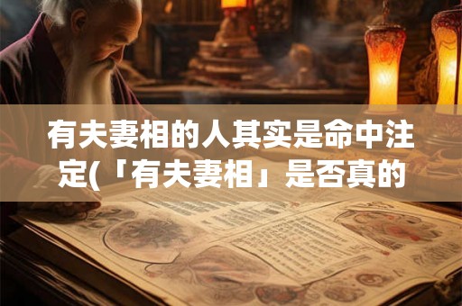有夫妻相的人其实是命中注定(「有夫妻相」是否真的是命中注定而非他因？)