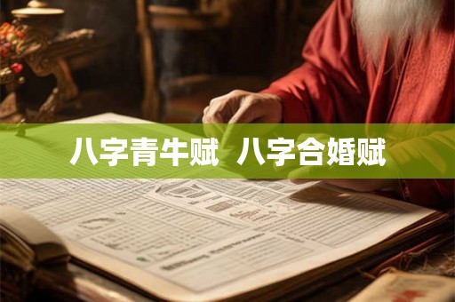 八字青牛赋  八字合婚赋