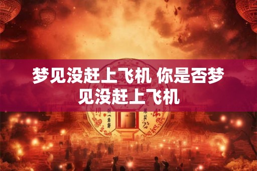 梦见没赶上飞机 你是否梦见没赶上飞机