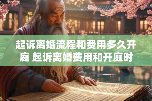 起诉离婚流程和费用多久开庭 起诉离婚费用和开庭时间