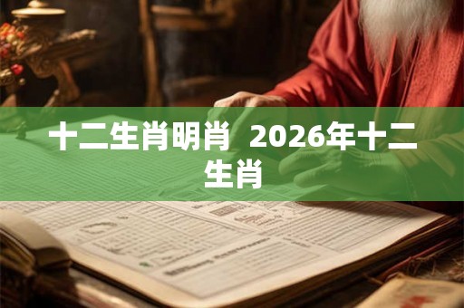 十二生肖明肖  2026年十二生肖