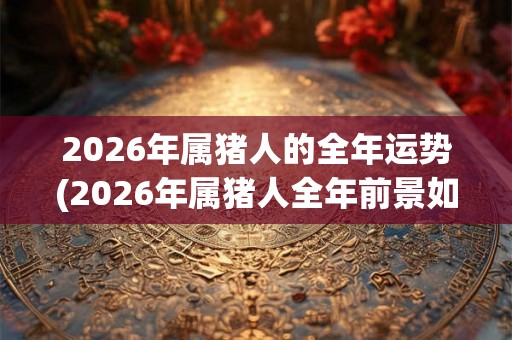 2026年属猪人的全年运势(2026年属猪人全年前景如何？)
