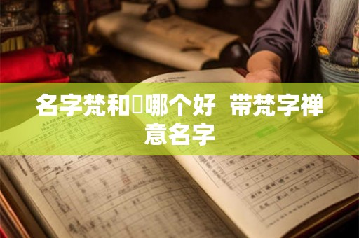名字梵和杋哪个好  带梵字禅意名字