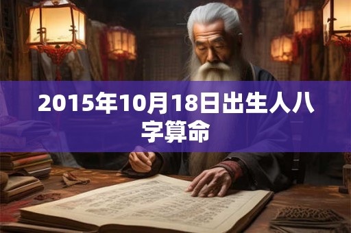 2015年10月18日出生人八字算命