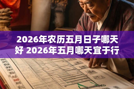 2026年农历五月日子哪天好 2026年五月哪天宜于行事