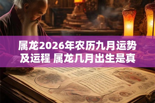 属龙2026年农历九月运势及运程 属龙几月出生是真龙