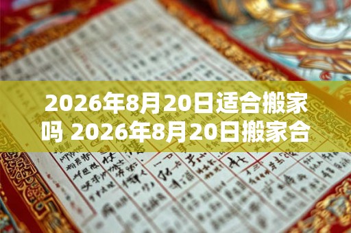 2026年8月20日适合搬家吗 2026年8月20日搬家合适吗