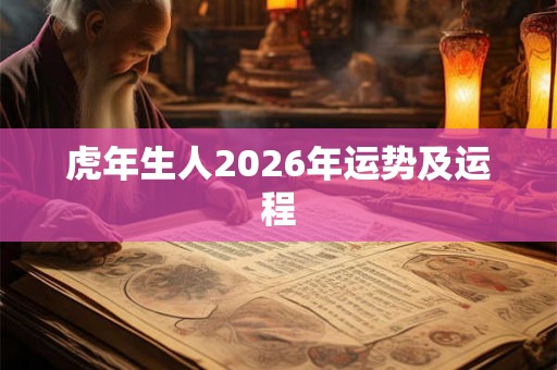 虎年生人2026年运势及运程