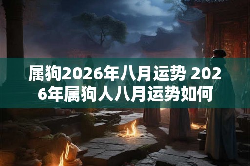 属狗2026年八月运势 2026年属狗人八月运势如何