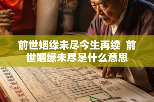 前世姻缘未尽今生再续  前世姻缘未尽是什么意思
