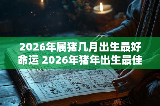 2026年属猪几月出生最好命运 2026年猪年出生最佳月份