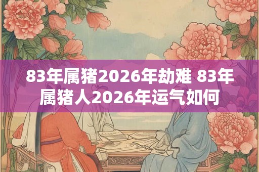 83年属猪2026年劫难 83年属猪人2026年运气如何