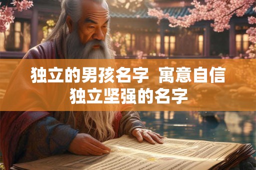 独立的男孩名字  寓意自信独立坚强的名字
