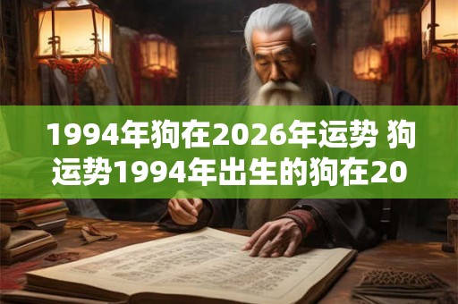 1994年狗在2026年运势 狗运势1994年出生的狗在2026好吗