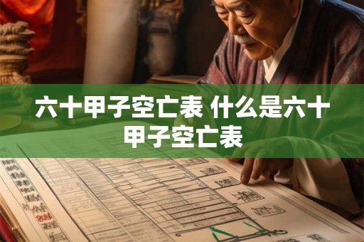 六十甲子空亡表 什么是六十甲子空亡表