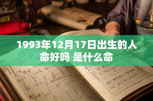 1993年12月17日出生的人命好吗 是什么命