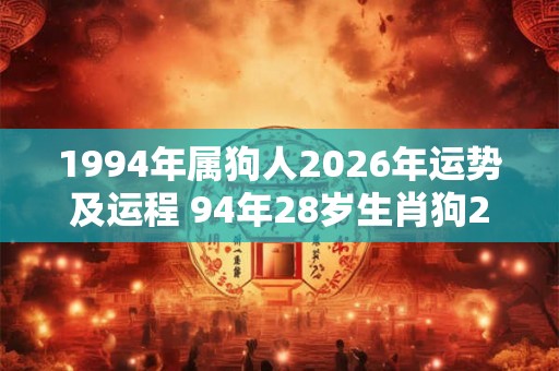 1994年属狗人2026年运势及运程 94年28岁生肖狗2026年每月运势