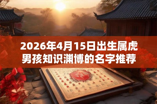 2026年4月15日出生属虎男孩知识渊博的名字推荐