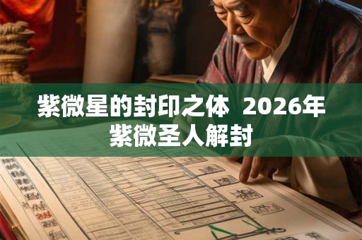 紫微星的封印之体  2026年紫微圣人解封