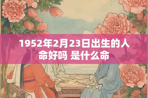 1952年2月23日出生的人命好吗 是什么命 1952年2月23日出生的人命好吗 是什么命