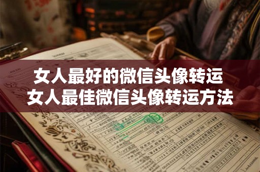 女人最好的微信头像转运 女人最佳微信头像转运方法是什么