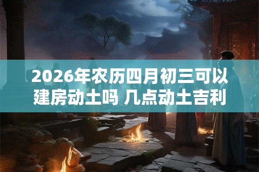 2026年农历四月初三可以建房动土吗 几点动土吉利