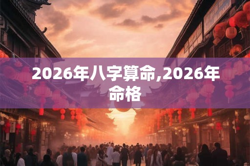 2026年八字算命,2026年命格 2026年八字算命,2026年命格