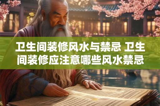 卫生间装修风水与禁忌 卫生间装修应注意哪些风水禁忌