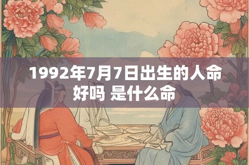 1992年7月7日出生的人命好吗 是什么命 1992年7月7日出生的人命好吗 是什么命