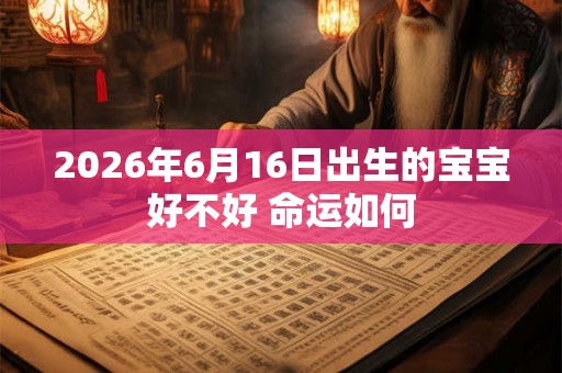 2026年6月16日出生的宝宝好不好 命运如何