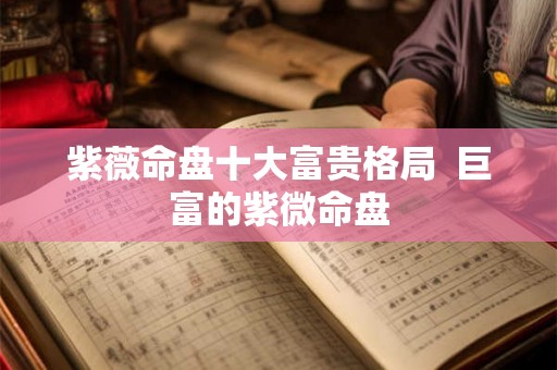 紫薇命盘十大富贵格局  巨富的紫微命盘