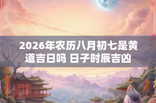 2026年农历八月初七是黄道吉日吗 日子时辰吉凶