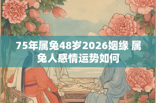 75年属兔48岁2026姻缘 属兔人感情运势如何