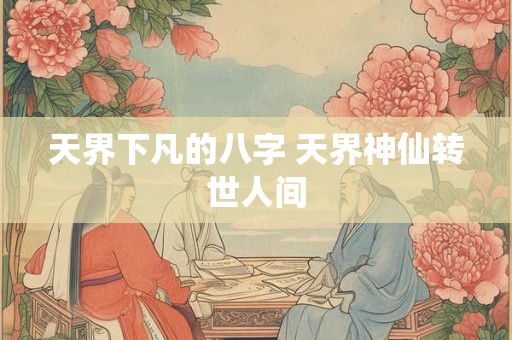 天界下凡的八字 天界神仙转世人间